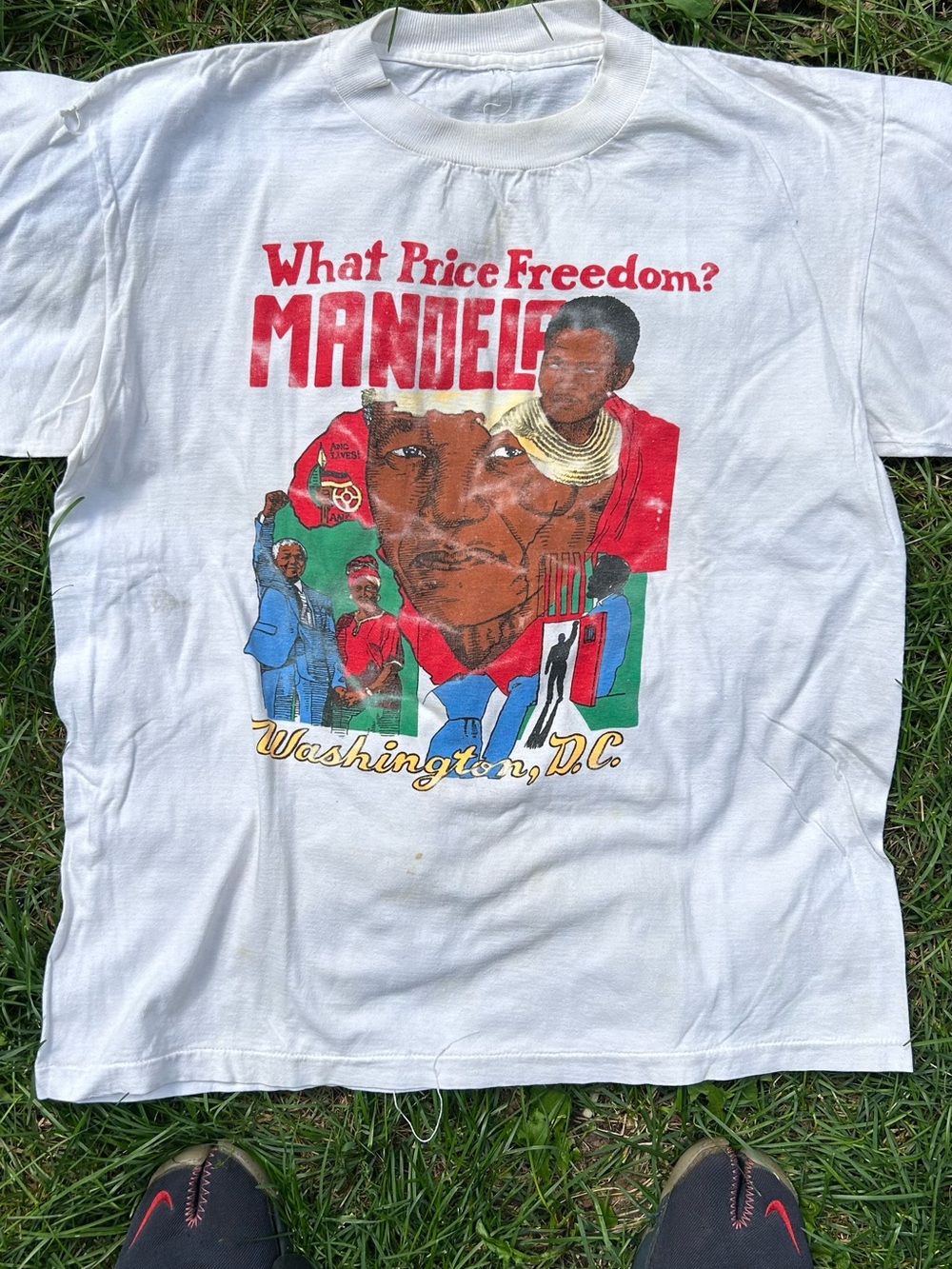 Vintage 80s Nelson Mandela Civil Rights & Freedom tee shirt